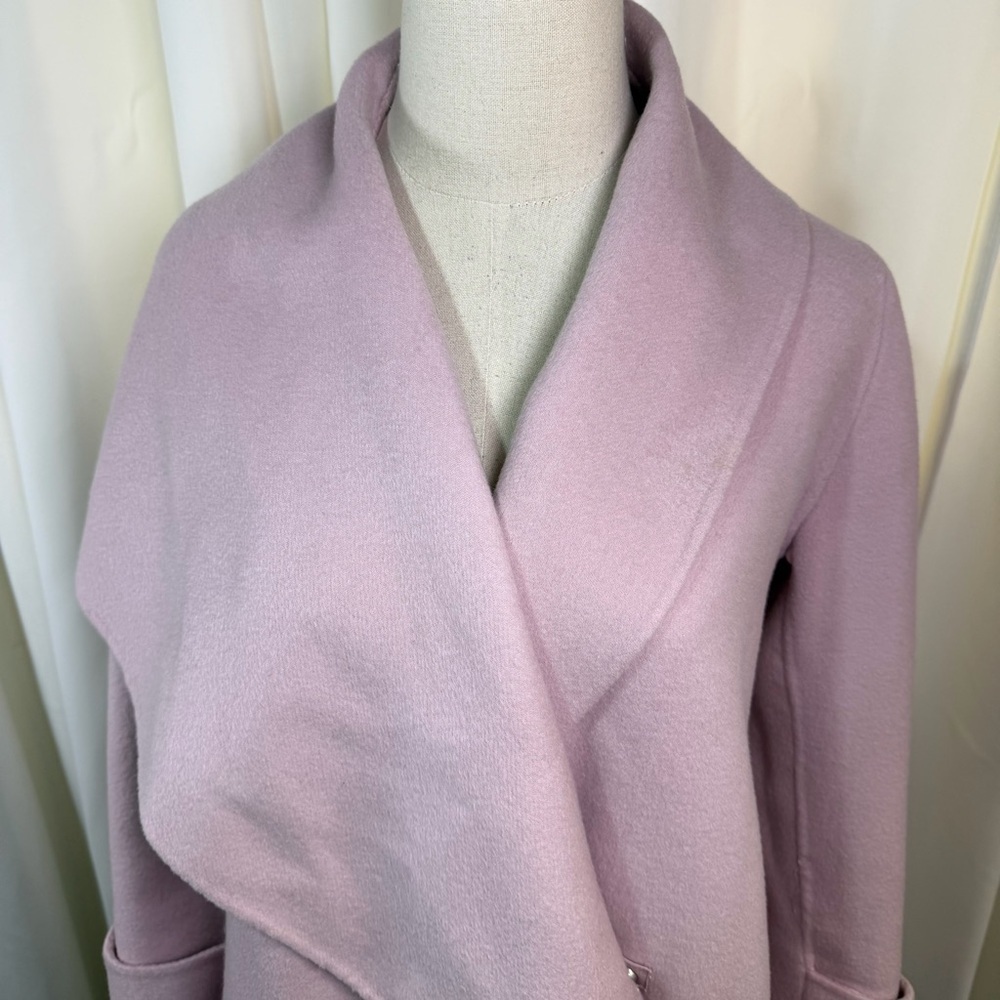 Vince ‘Drape Front Wool Coat’ in “Orchid” Lilac Purple / Light Pink Size Medium - Picture 7 of 16